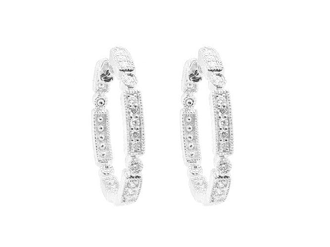 14k gold art deco diamond hoop (DE11633B)