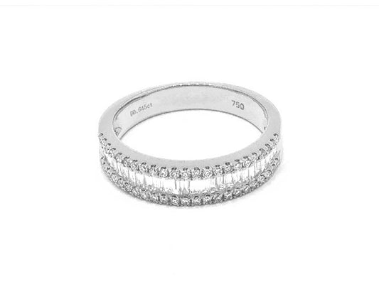 18k white gold baguette channel set diamond ring (R11676B)