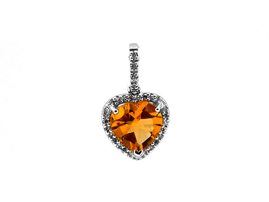 14k citrine and diamond pendant (CP71225G)
