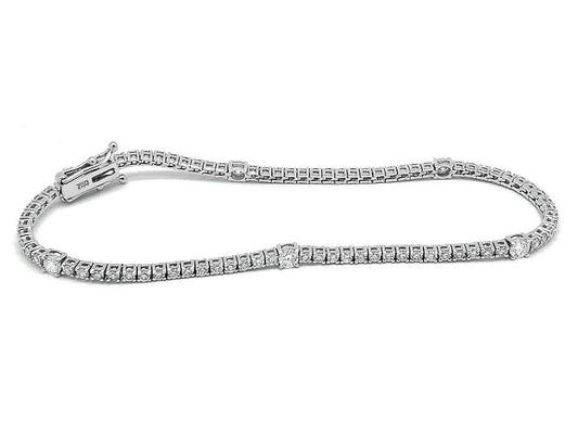 18k white gold tennis diamond bracelet (DB30200E)