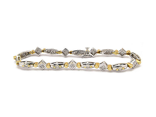 14k two tone gold diamond bracelet (DB30452ET)