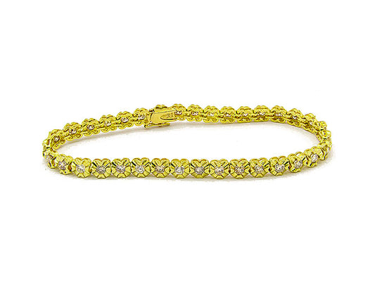 14k yellow gold pave diamond bracelet (DB6269GY)