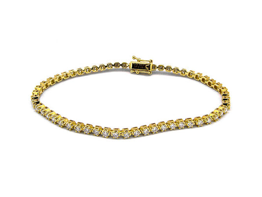 18k yellow gold illusion tennis diamond bracelet (DBL37002KY)