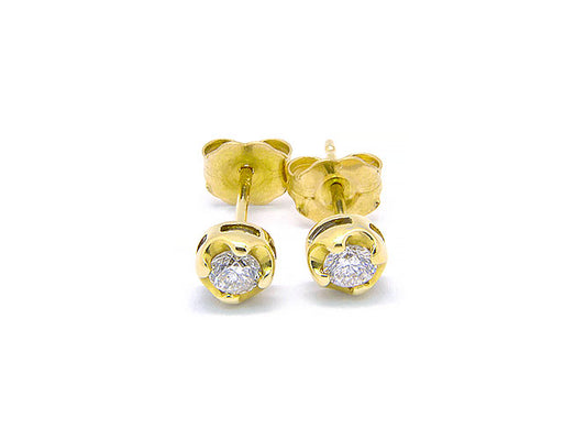 14k yellow gold solitaire diamond studs (DE0916GY)