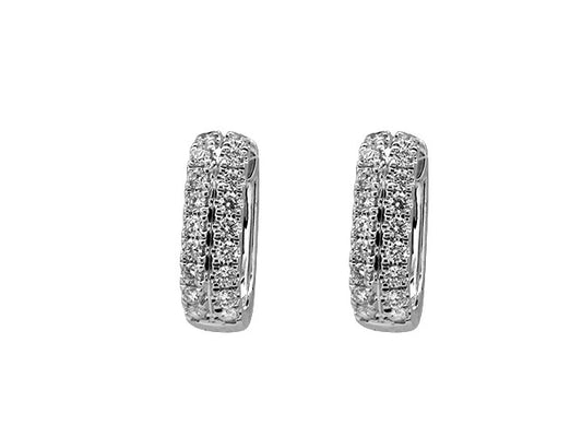 18k white gold double pave earrings (DE11794B)