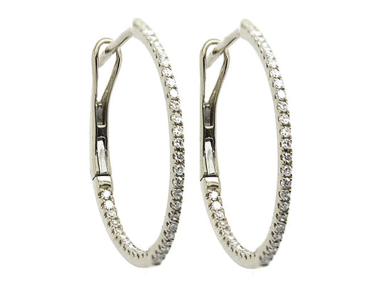 14k diamond skinny inside out 3/4" hoop (DE15001K)