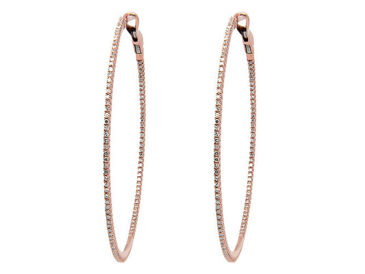 14k diamond skinny inside out 1 3/4" hoop (DE15005K)