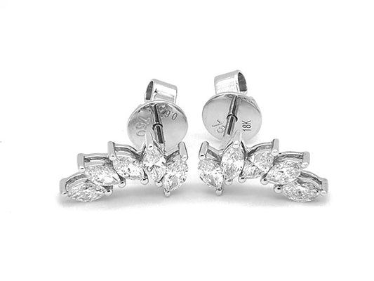 18k white gold diamond vine climber earrings (DE15201K)