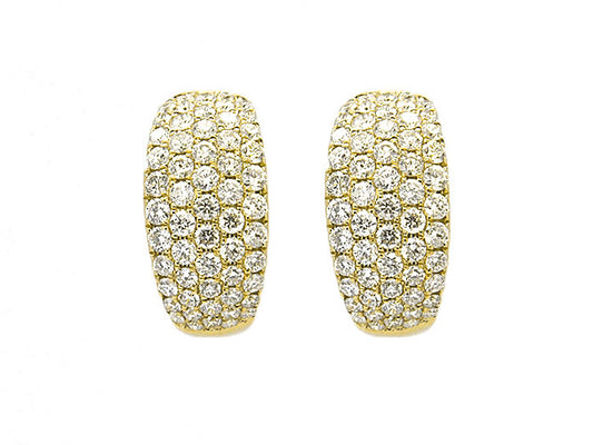 18k yellow gold flat pave diamond huggie (DE16022KY)