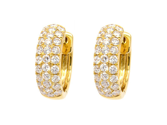 18k gold small pave diamond huggie (DE16122K)