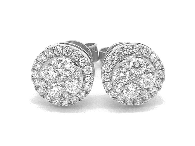 18k gold cluster halo diamond earring (DE16190K)