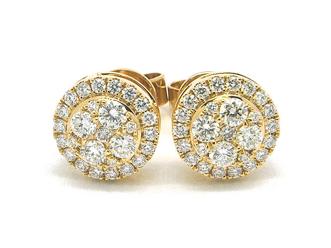 18k gold cluster halo diamond earring (DE16190K)