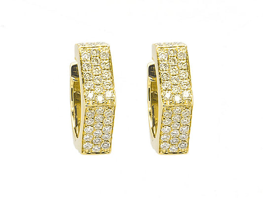 18k gold octagon diamond huggie (DE16622K)