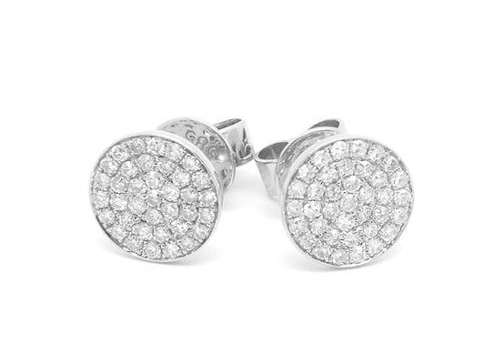 14k gold flat disc diamond stud (DE16791K)