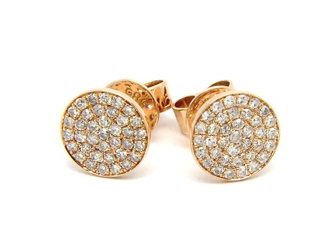 14k gold flat disc diamond stud (DE16791K)