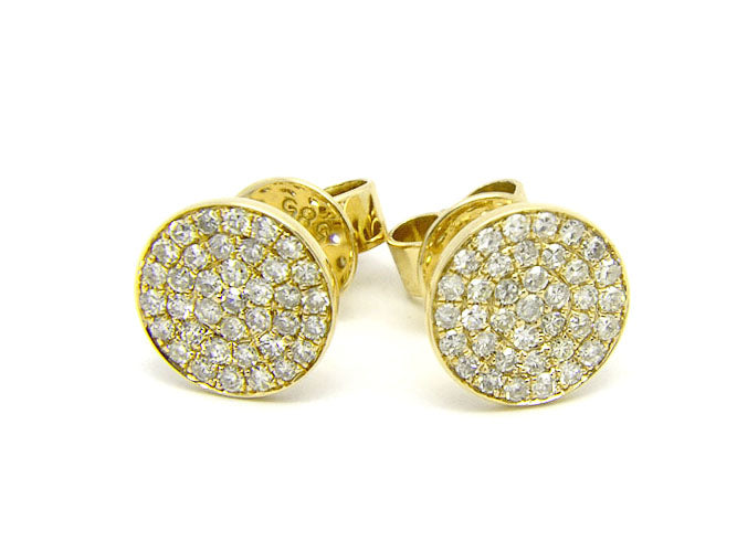 14k gold flat disc diamond stud (DE16791K)