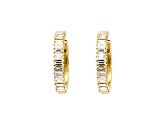 14k yellow gold skinny baguette hoop (DE19916QY)