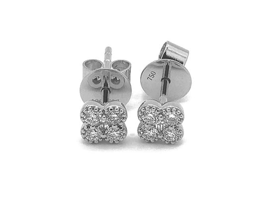 18k white gold color stone earring (DE3024L)