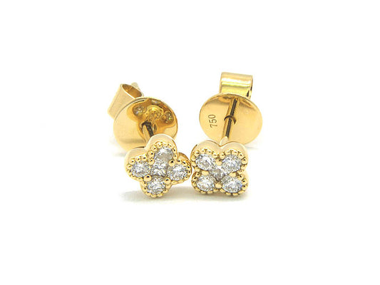 18k gold diamond baby clover earring (DE3024L)