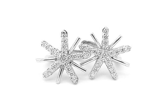 14k white gold diamond starburst earring (DE30462E)