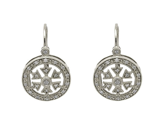 14k diamond filigree mid round earring (DE5272A)