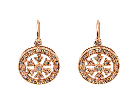 14k diamond filigree mid round earring (DE5272A)