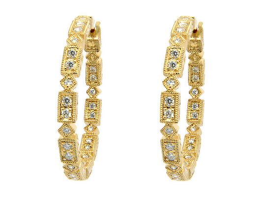 14k diamond antique hoop (DE7498P)