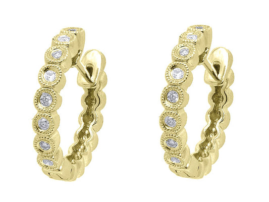 14k diamond bazel hoop (DE8216P)