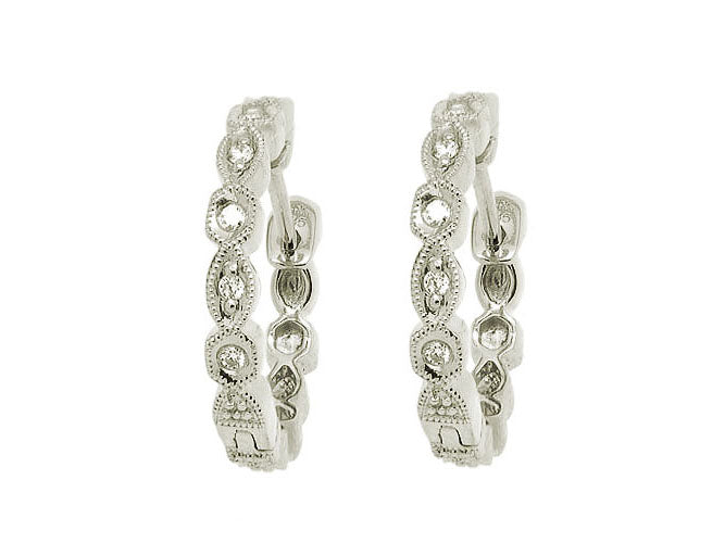 14k diamond antique hoop (DE8217P)