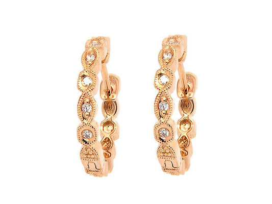 14k diamond antique hoop (DE8217P)