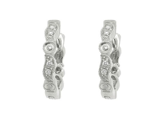 14k diamond wiggle shape huggie (DE8220P)
