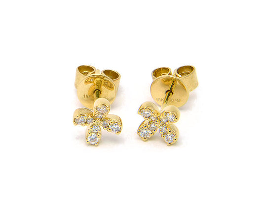 18k yellow gold tiny cross studs (DEDU8E22CY)