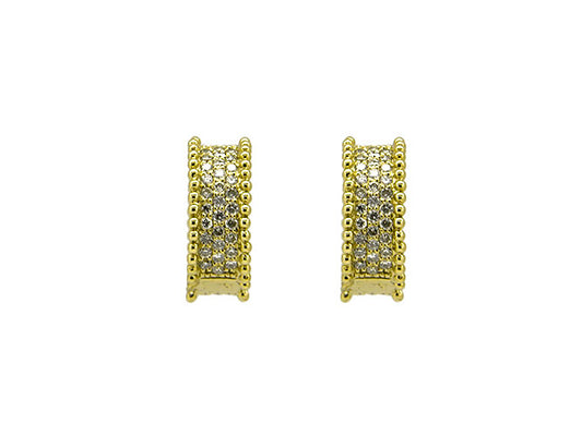 18k yellow gold diamond pave petit huggie (DENF6E32CY)