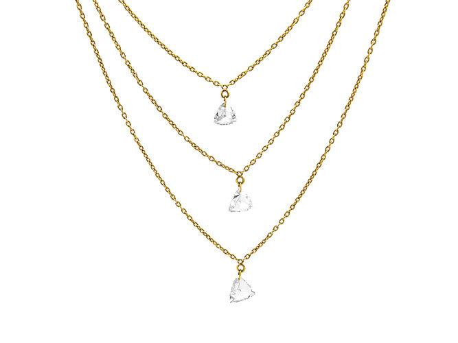 18k yellow gold fancy diamond dangle necklace (DN1200PAY)