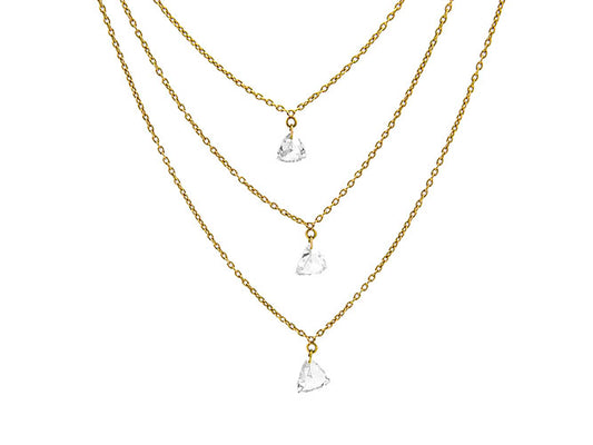 18k yellow gold fancy diamond dangle necklace (DN1200PAY)