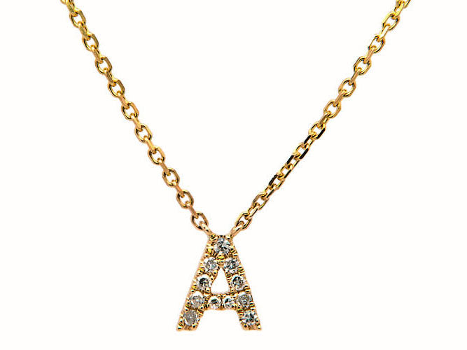 14k yellow gold diamond initial necklace (DN30334KY)