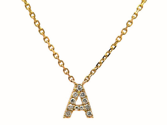 14k yellow gold diamond initial necklace (DN30334KY)