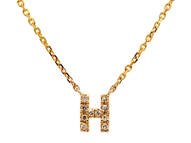14k yellow gold diamond initial necklace (DN30334KY)