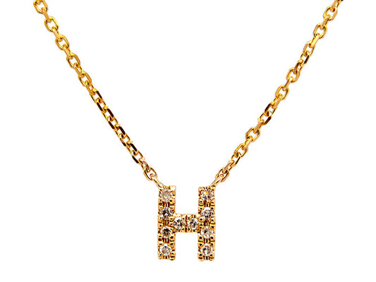 14k yellow gold diamond initial necklace (DN30334KY)