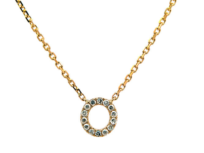 14k yellow gold diamond initial necklace (DN30334KY)