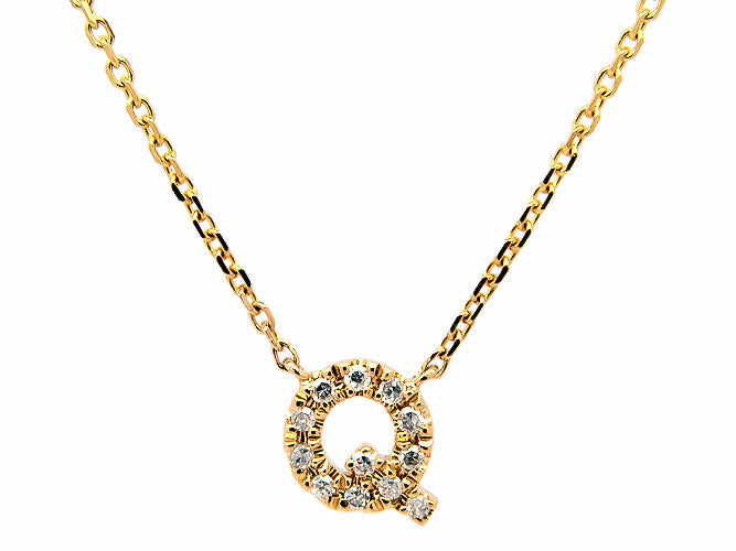 14k yellow gold diamond initial necklace (DN30334KY)
