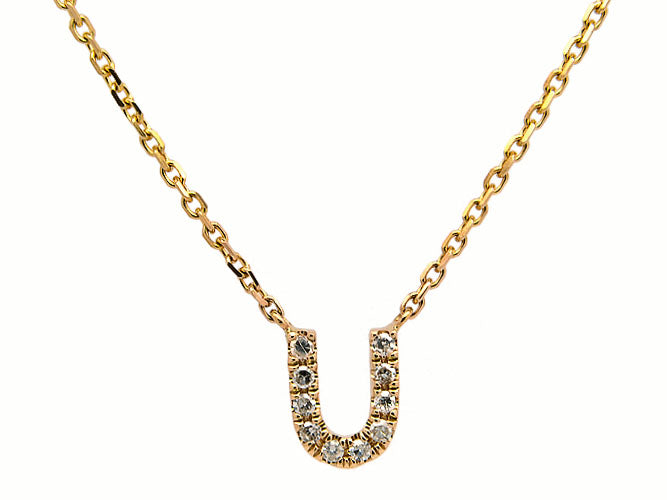 14k yellow gold diamond initial necklace (DN30334KY)