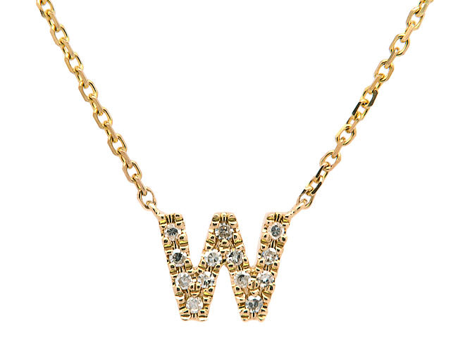 14k yellow gold diamond initial necklace (DN30334KY)