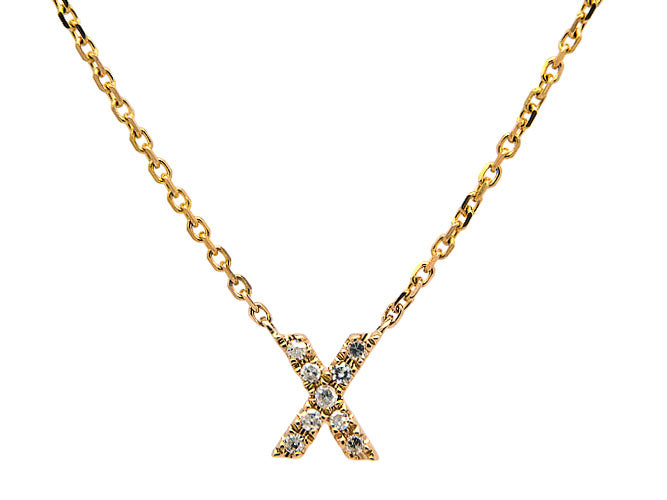 14k yellow gold diamond initial necklace (DN30334KY)