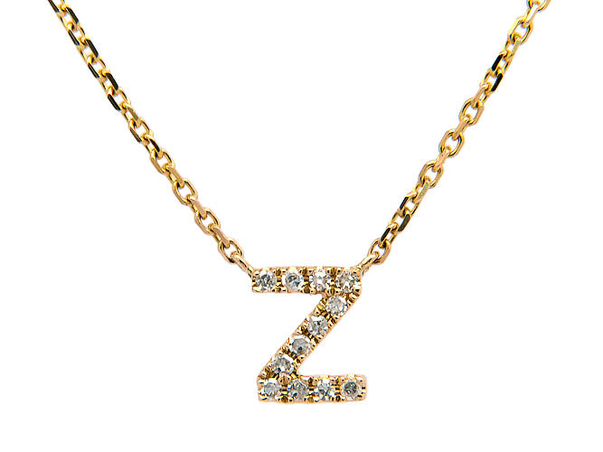 14k yellow gold diamond initial necklace (DN30334KY)