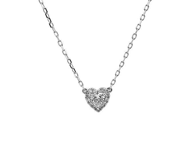 18kw gold diamond petite heart necklace (DN36569K)