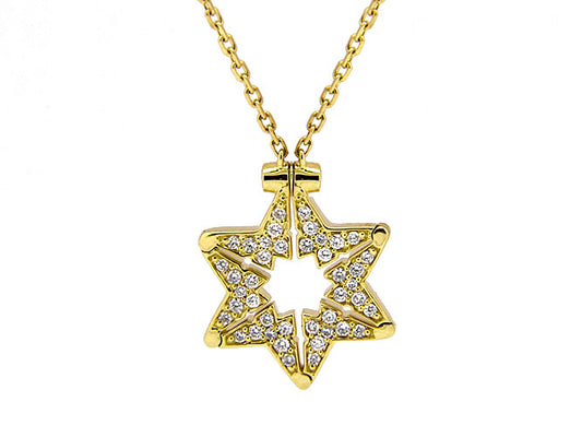 14k yellow gold magnetic star of david necklace (DN98411KY)