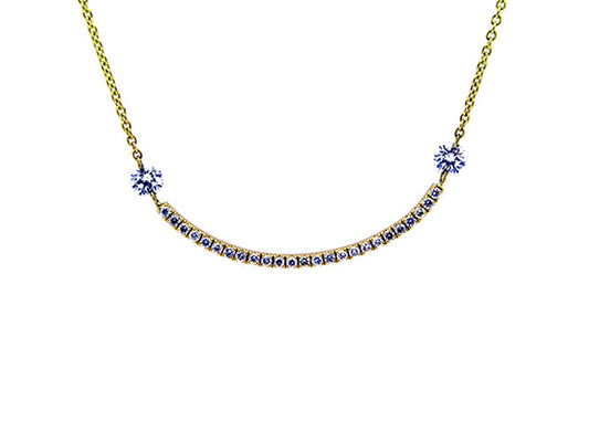 18k yellow gold diamond curve bar necklace (DNHP8N12CY)