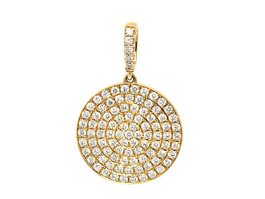 18k gold flat pave disc pendant (DP13105K)