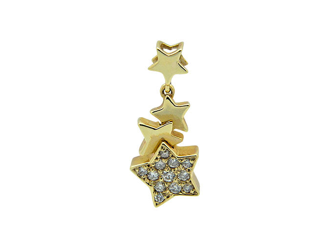 14k yellow gold diamond twinkle stars pendant (DP30533EY)